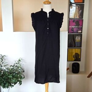 J.Crew Cotton Garden Dress in Soft Gauze Black 3X Plus VGUC